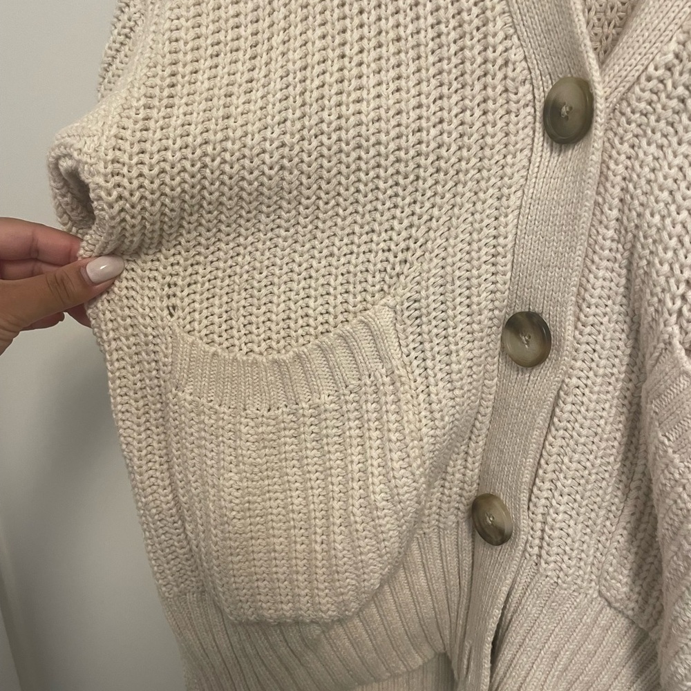 Aerie Cream Button-Up Cardigan - Picture 4 of 5